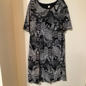 🌺 RODAN Black/Gray/White Dress